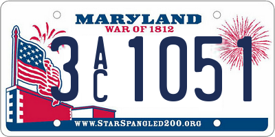 MD license plate 3AC1051