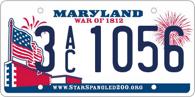 MD license plate 3AC1056