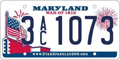 MD license plate 3AC1073