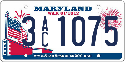 MD license plate 3AC1075