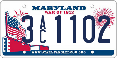 MD license plate 3AC1102