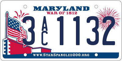 MD license plate 3AC1132
