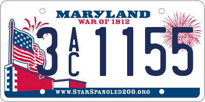 MD license plate 3AC1155