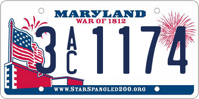 MD license plate 3AC1174