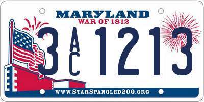 MD license plate 3AC1213