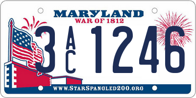 MD license plate 3AC1246
