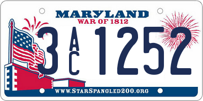 MD license plate 3AC1252