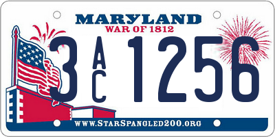 MD license plate 3AC1256
