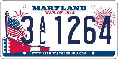 MD license plate 3AC1264