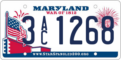 MD license plate 3AC1268