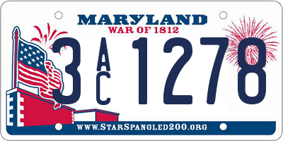 MD license plate 3AC1278