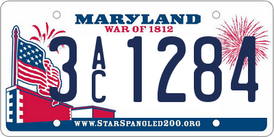 MD license plate 3AC1284
