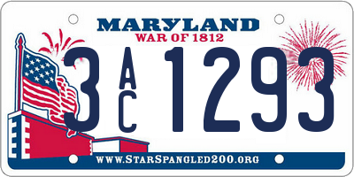 MD license plate 3AC1293