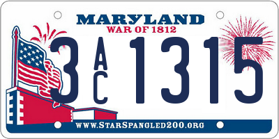 MD license plate 3AC1315