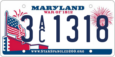 MD license plate 3AC1318