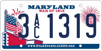 MD license plate 3AC1319