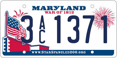 MD license plate 3AC1371