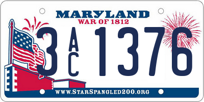 MD license plate 3AC1376