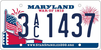 MD license plate 3AC1437