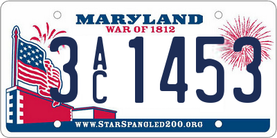 MD license plate 3AC1453
