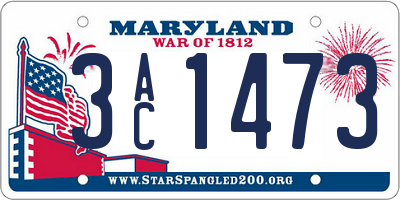 MD license plate 3AC1473