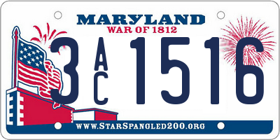 MD license plate 3AC1516