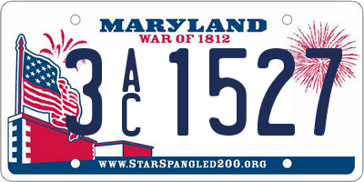 MD license plate 3AC1527