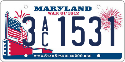 MD license plate 3AC1531