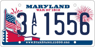 MD license plate 3AC1556