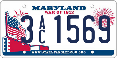 MD license plate 3AC1569