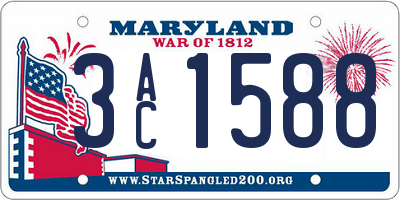 MD license plate 3AC1588