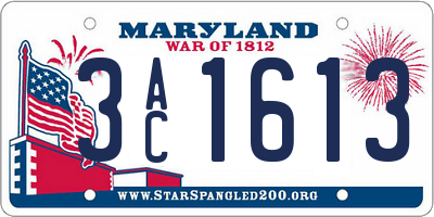 MD license plate 3AC1613