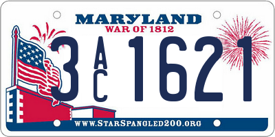 MD license plate 3AC1621