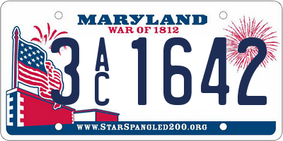 MD license plate 3AC1642