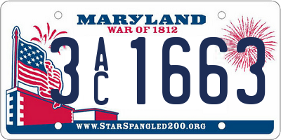 MD license plate 3AC1663