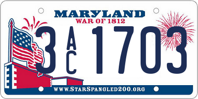 MD license plate 3AC1703