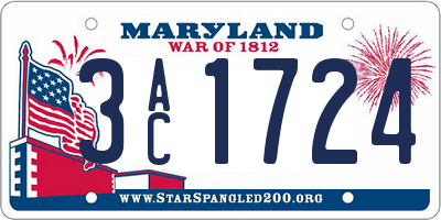 MD license plate 3AC1724