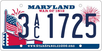 MD license plate 3AC1725