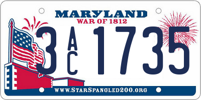MD license plate 3AC1735