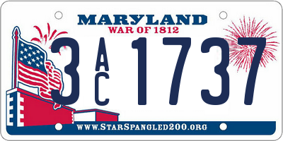 MD license plate 3AC1737