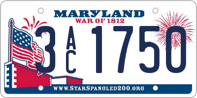 MD license plate 3AC1750