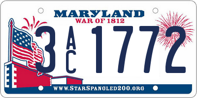 MD license plate 3AC1772