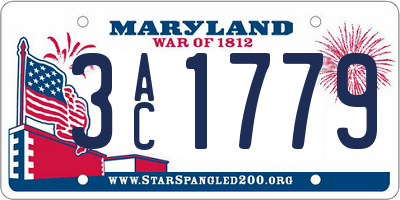 MD license plate 3AC1779