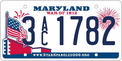 MD license plate 3AC1782