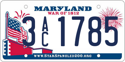 MD license plate 3AC1785