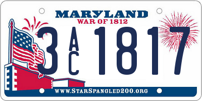 MD license plate 3AC1817