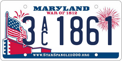 MD license plate 3AC1861