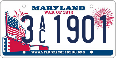 MD license plate 3AC1901