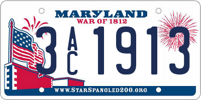MD license plate 3AC1913