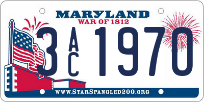 MD license plate 3AC1970